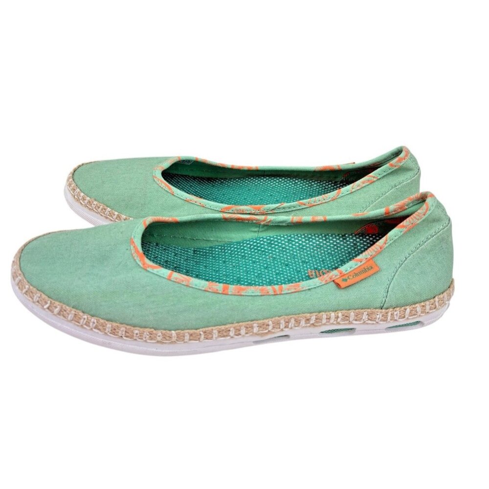 Columbia Vulc N Vent Bettie Womens Low Top Trainers Green Comfort Slip On Flats